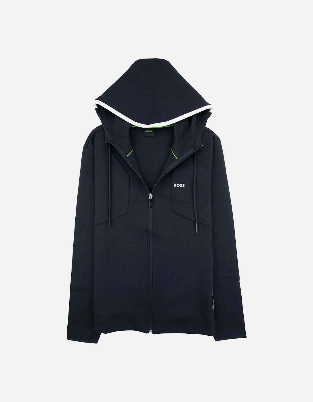 Hd Logo Print Zip Up Hoodie Navy 402