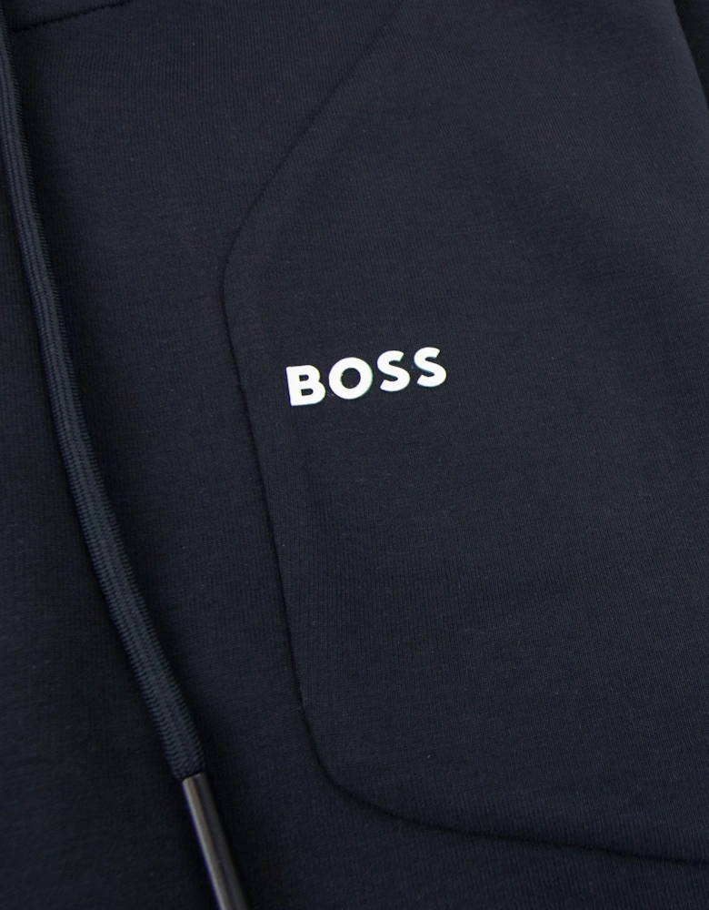 Hd Logo Print Zip Up Hoodie Navy 402