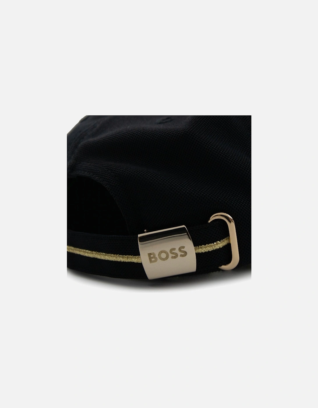 Knitted-piqué Six-panel Cap With Embroidered Logo Black 003