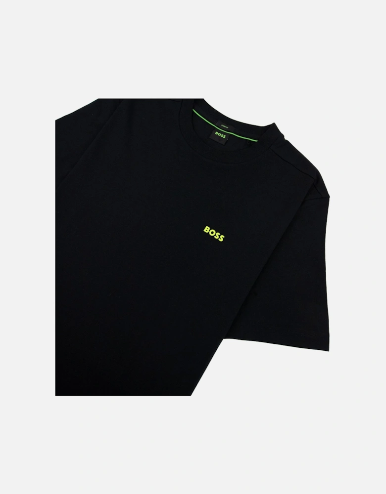 Contrast Printed Logo Tee Black 003