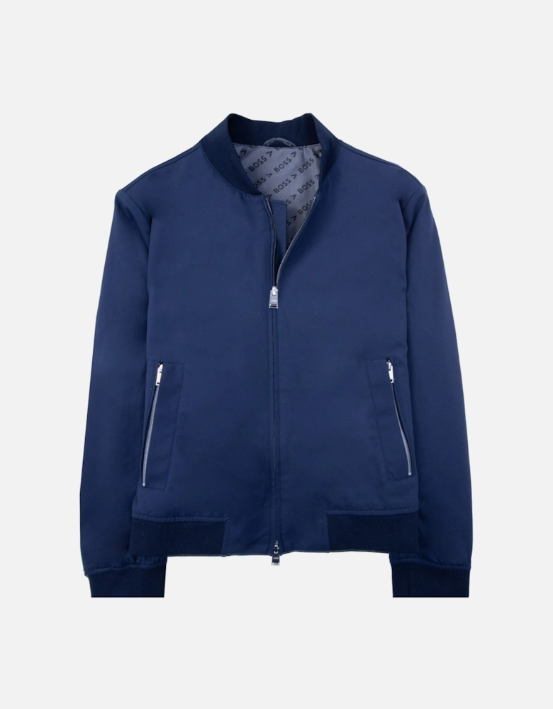Slim-fit Jacket In Performance-stretch Jersey Navy 404