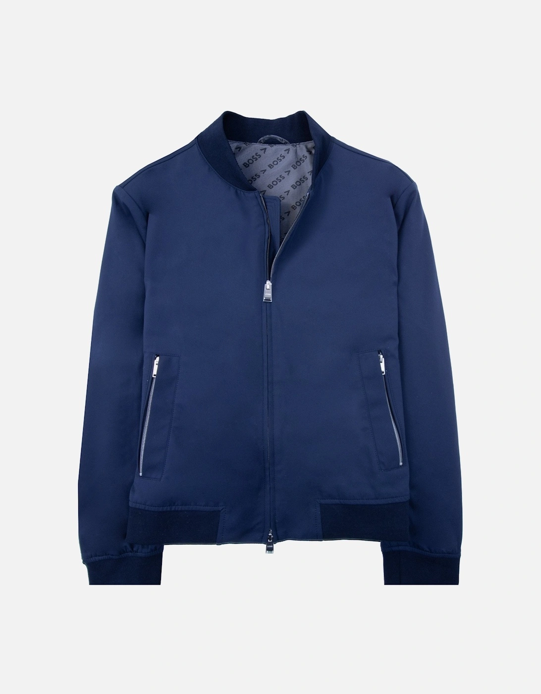 Slim-fit Jacket In Performance-stretch Jersey Navy 404