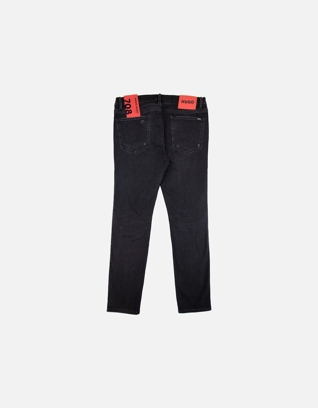 Hugo Slim-fit Jeans In Black Comfort-stretch Denim Dark Grey
