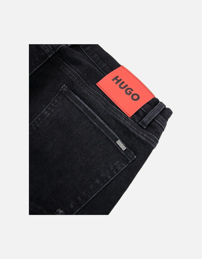Hugo Slim-fit Jeans In Black Comfort-stretch Denim Dark Grey