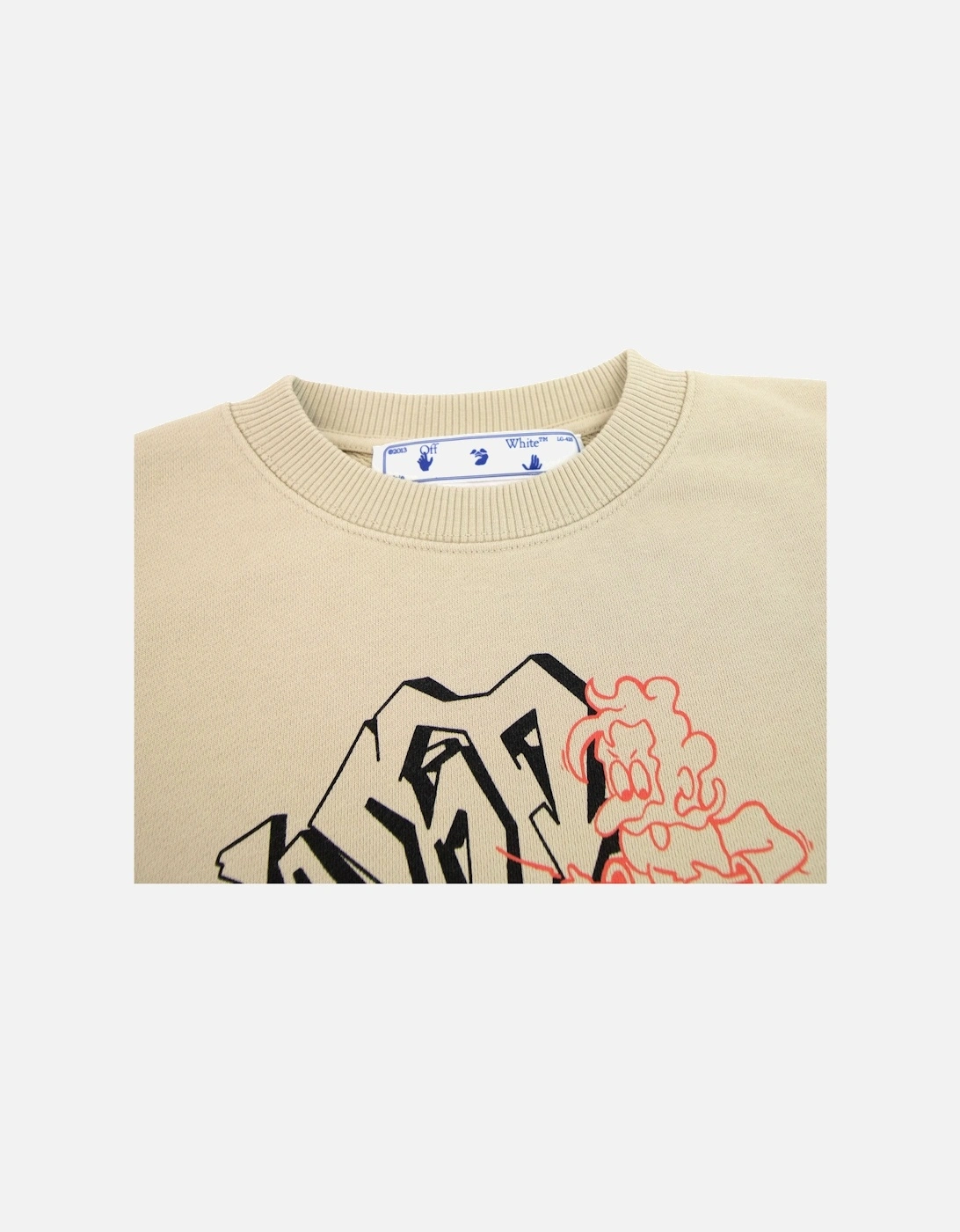 Off White Graff Outline Over Crewneck Sweatshirt Dark Sand/black