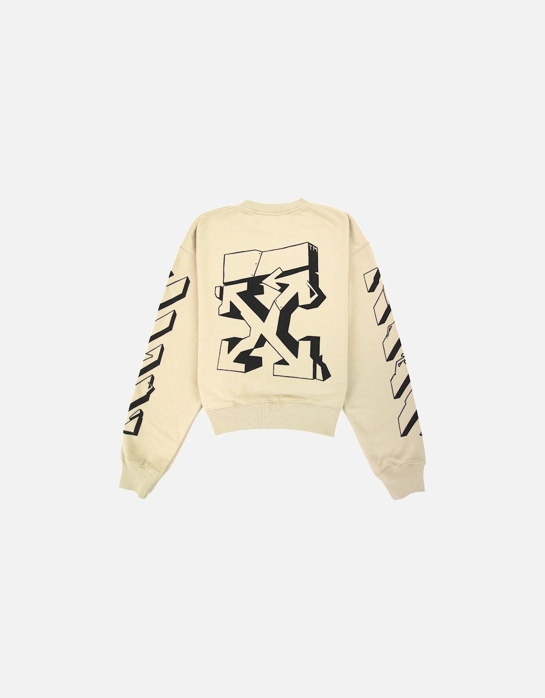 Off White Graff Outline Over Crewneck Sweatshirt Dark Sand/black