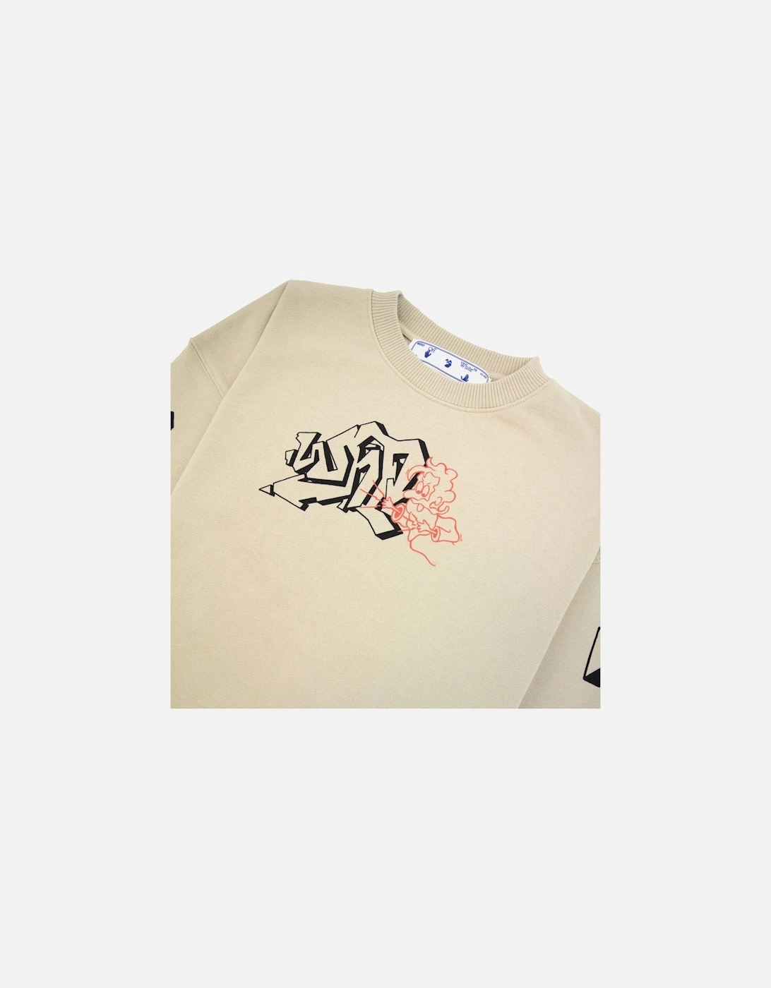 Off White Graff Outline Over Crewneck Sweatshirt Dark Sand/black