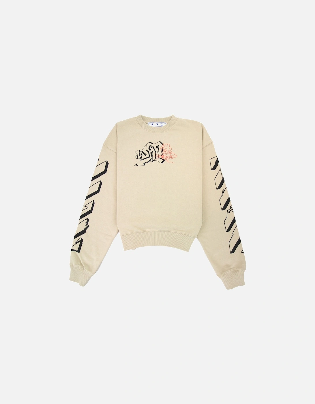 Off White Graff Outline Over Crewneck Sweatshirt Dark Sand/black, 6 of 5