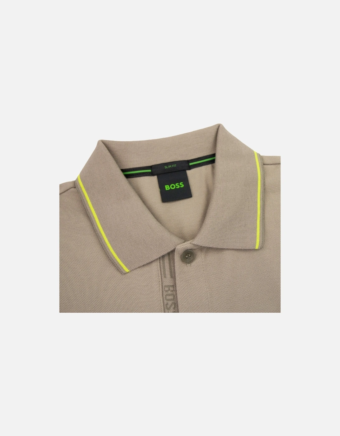 Paule 4 Slim Fit Branded Placket Polo Beige 334