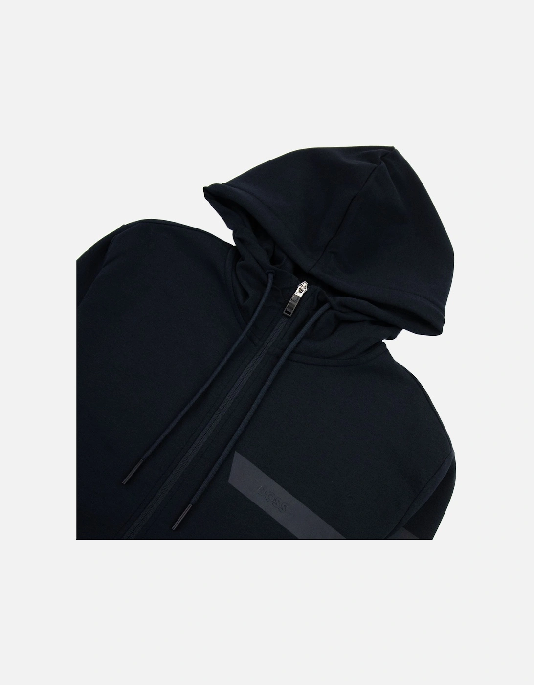 Saggy 1 Stripe Logo Zip Up Hoody Navy 402