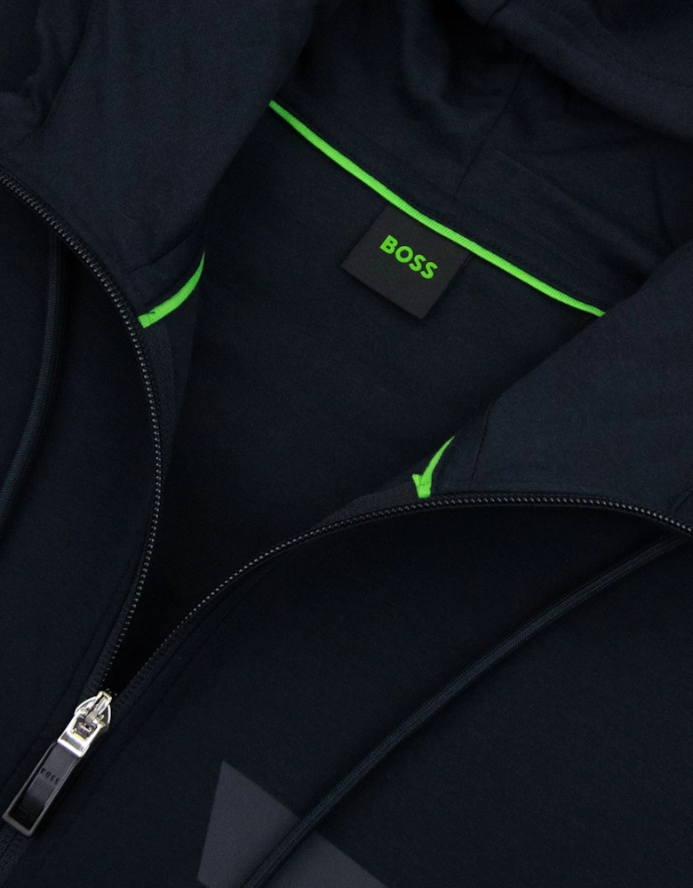 Saggy 1 Stripe Logo Zip Up Hoody Navy 402