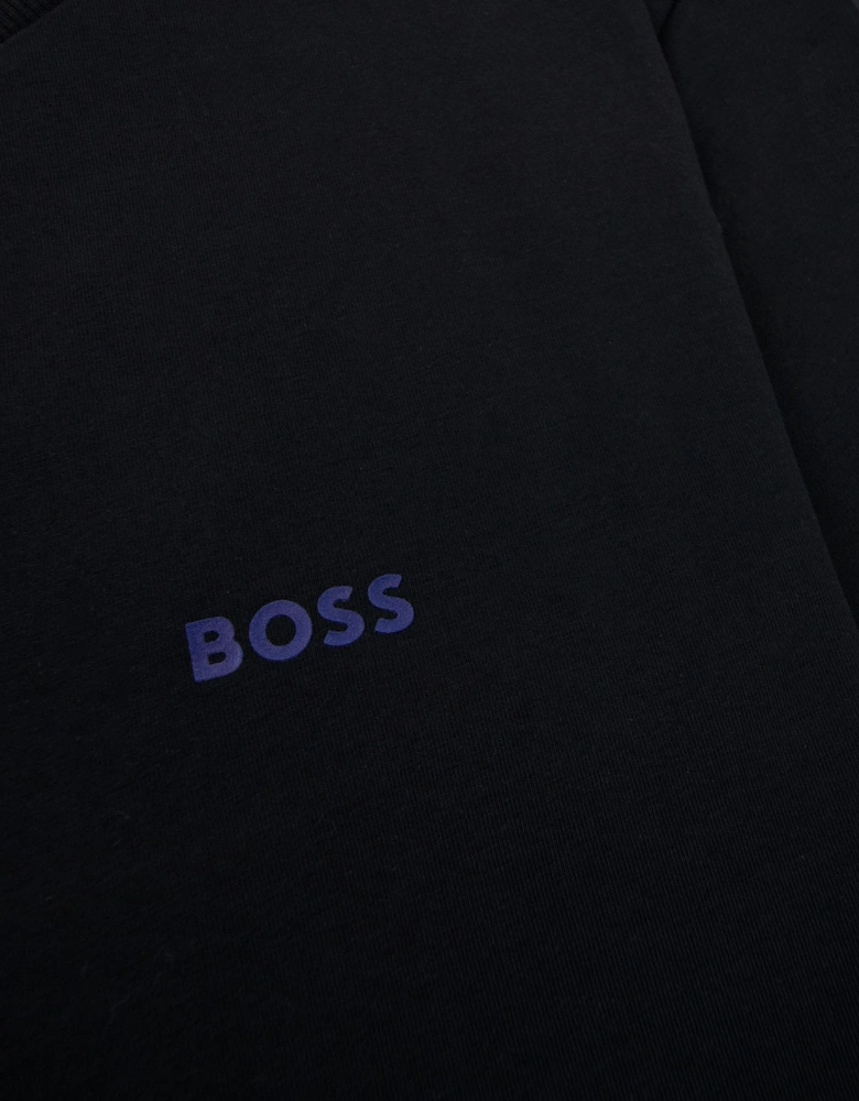 Contrast Printed Logo Tee Black 004