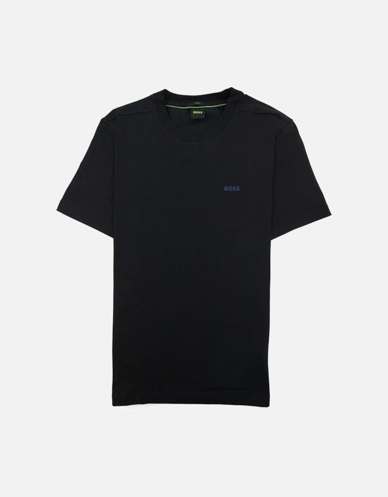 Contrast Printed Logo Tee Black 004