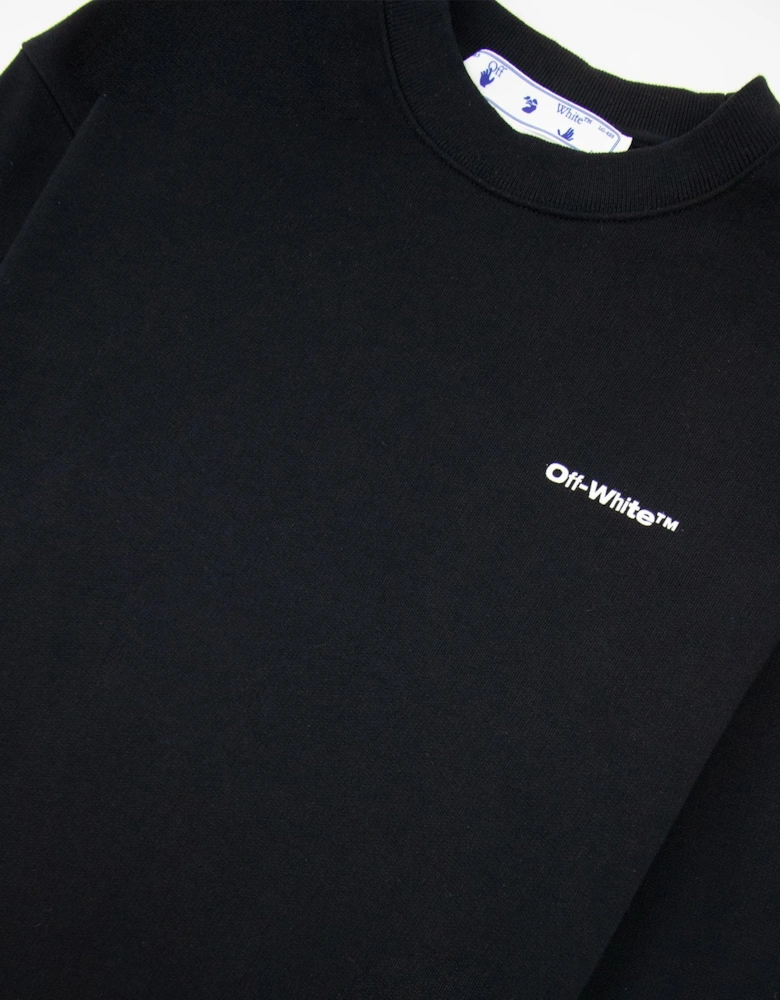 Off White Wave Outline Diag Slim Crewneck Black