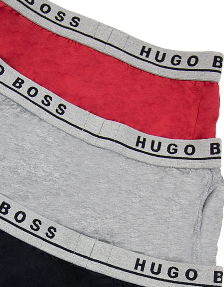 3 Pack Boxers Blk Grey Red