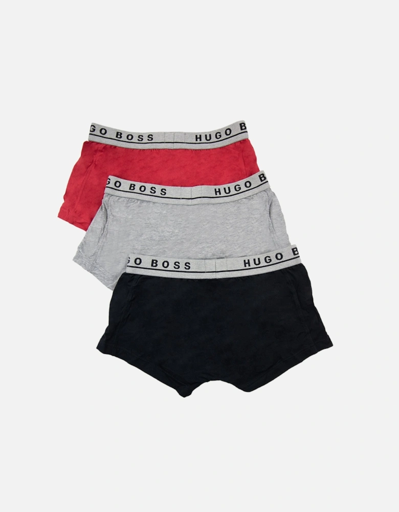 3 Pack Boxers Blk Grey Red