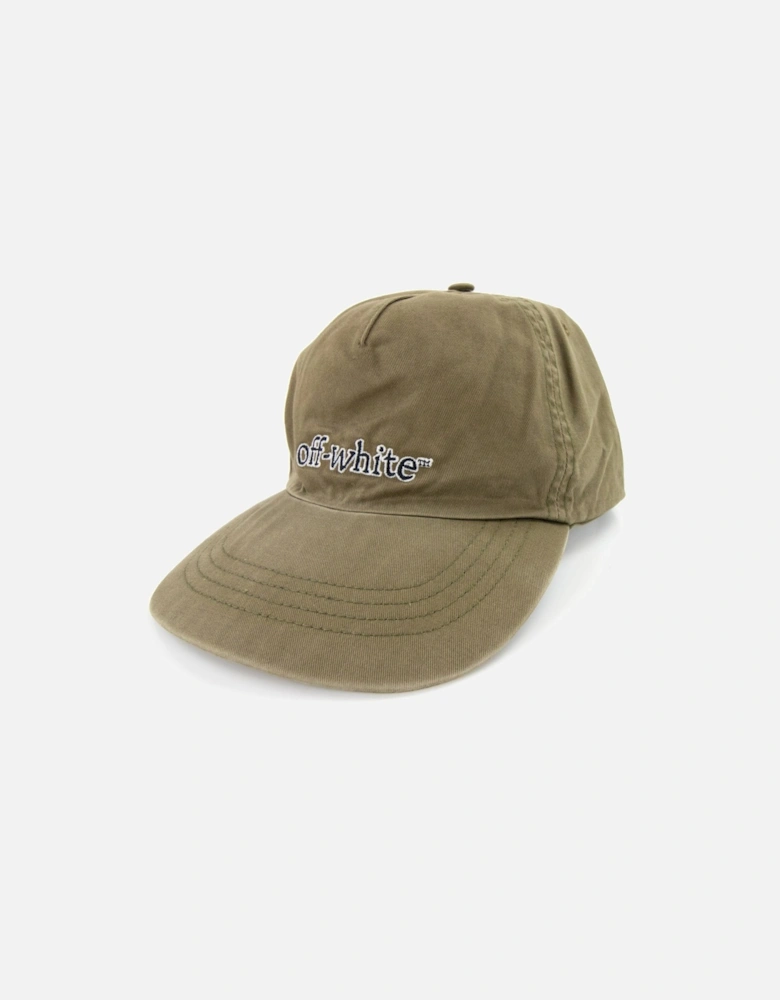 Off White Slanted Logo Baseball Cap Green