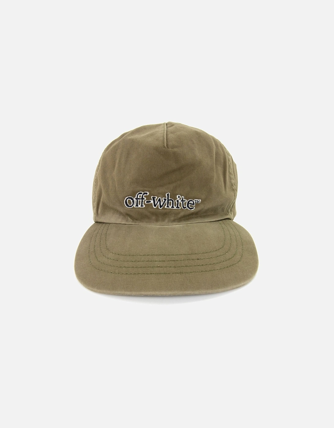 Off White Slanted Logo Baseball Cap Green
