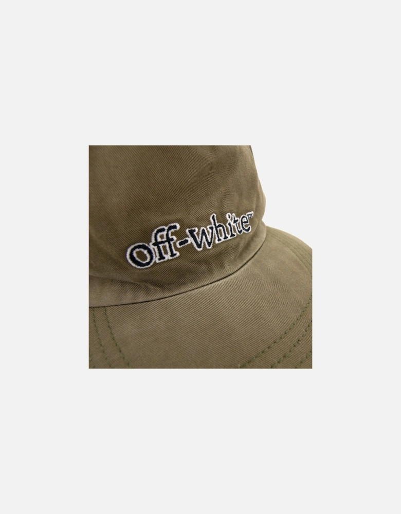 Off White Slanted Logo Baseball Cap Green