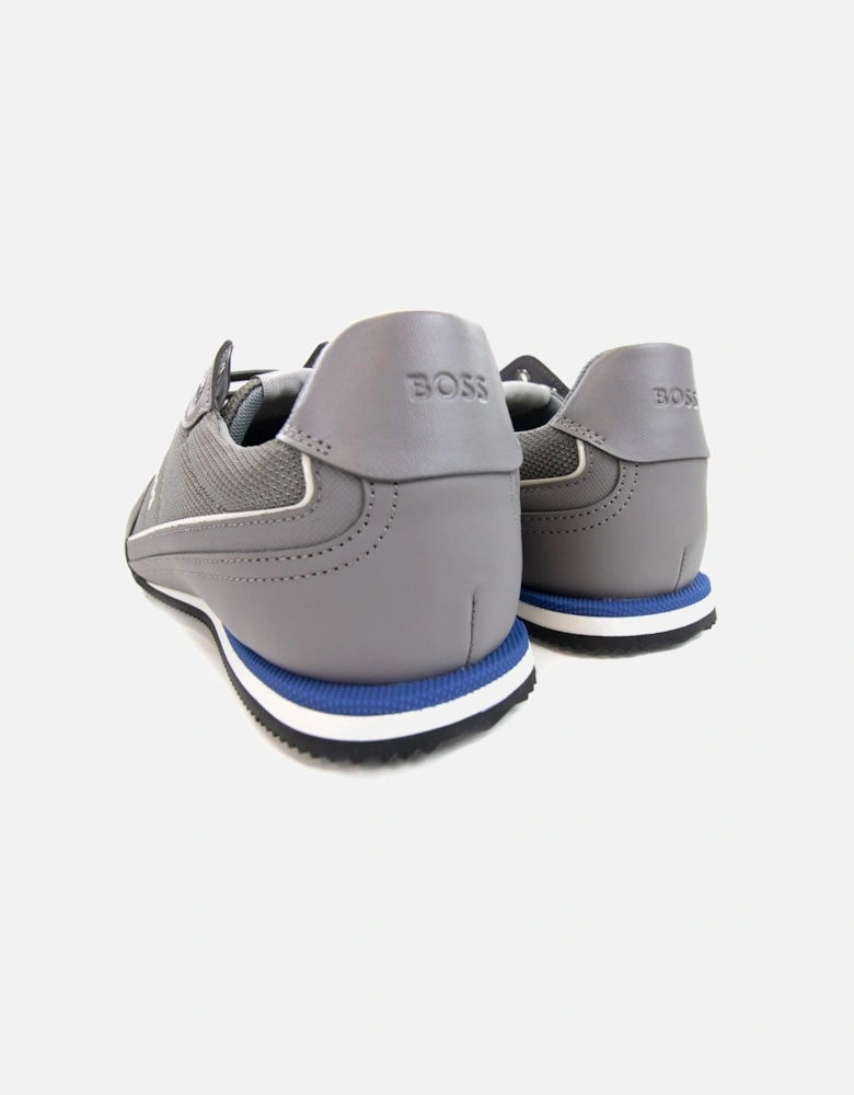 Rusham Faux Leather And Mesh Trainers Medium Grey