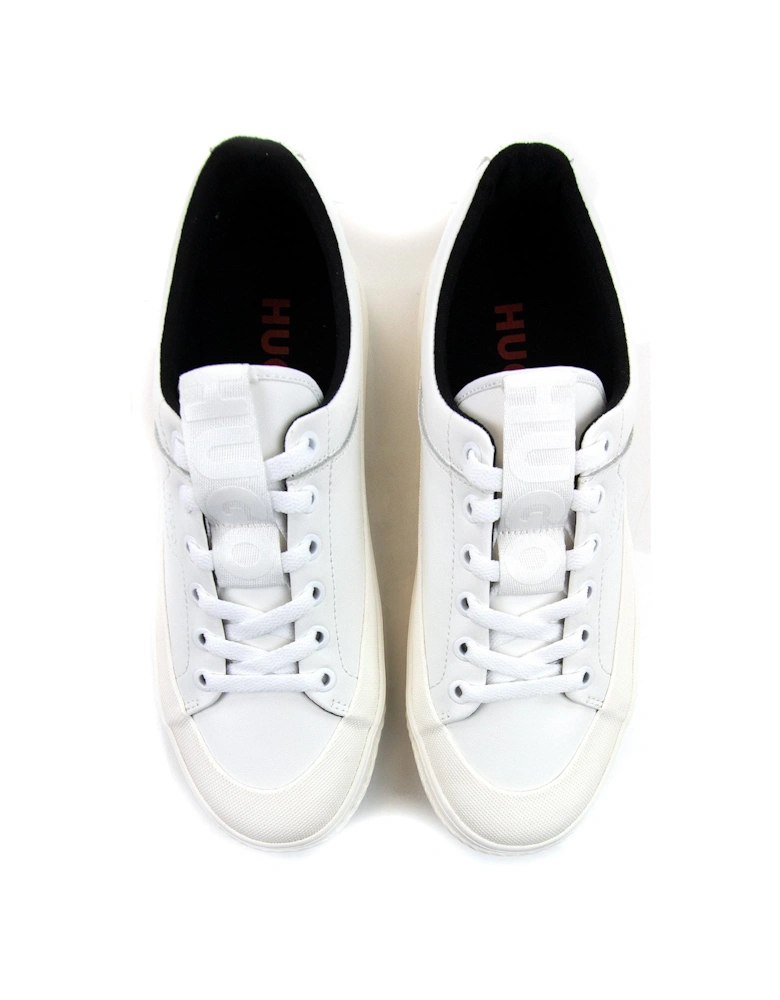 Hugo Logo-label Low-top Trainers With Bonded Leather White