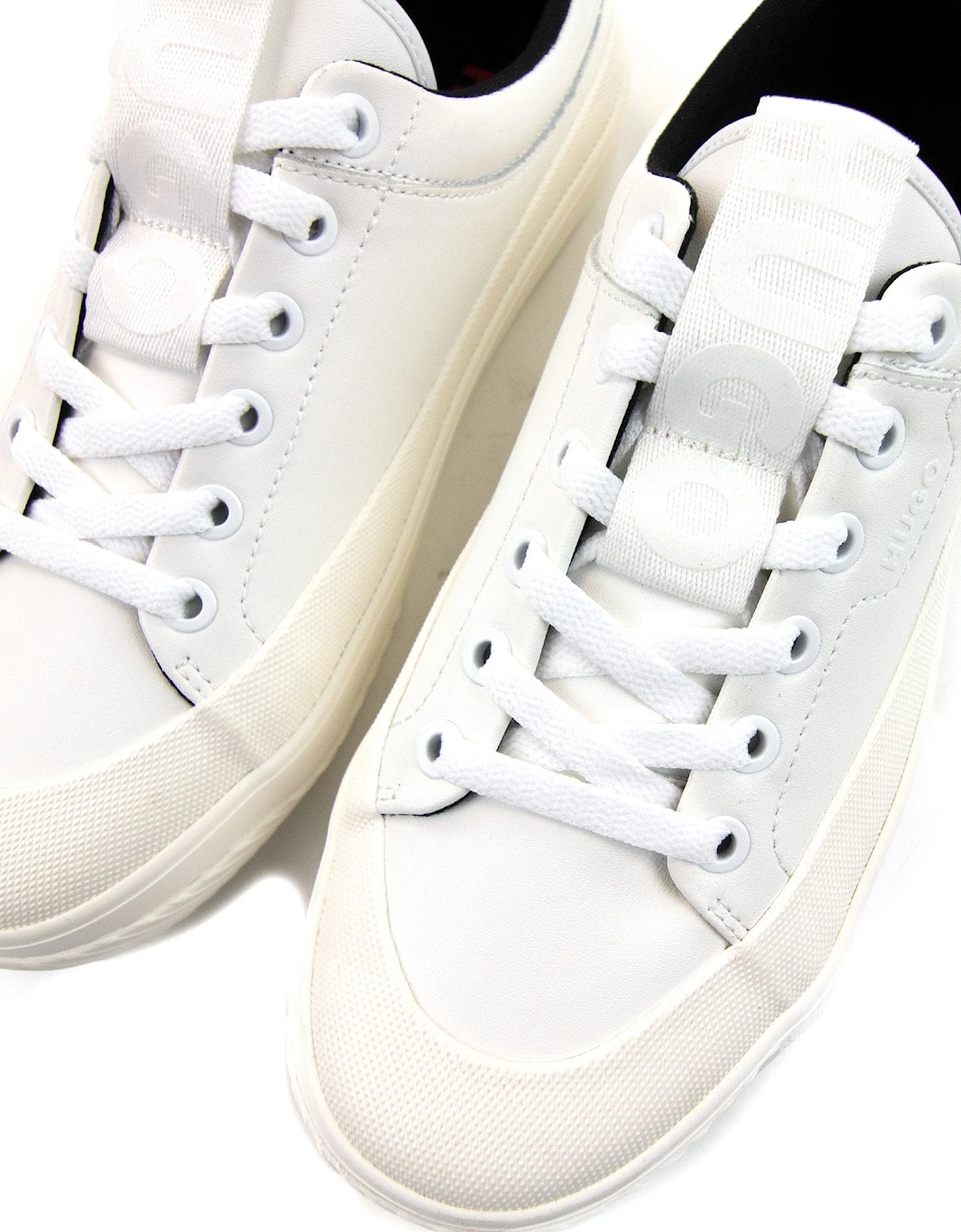 Hugo Logo-label Low-top Trainers With Bonded Leather White