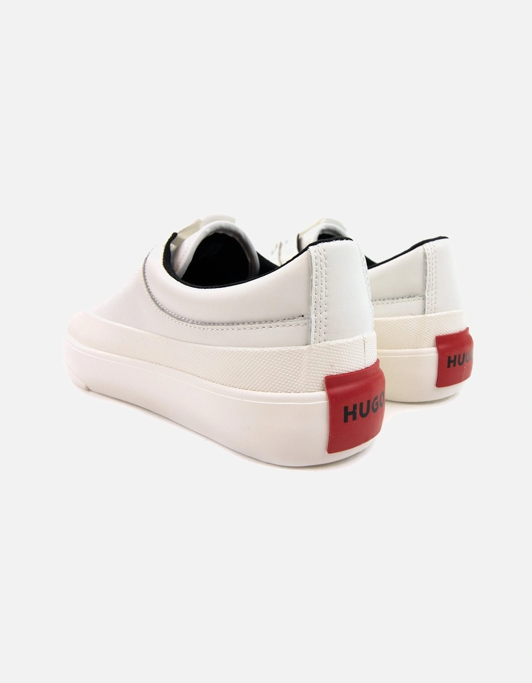 Hugo Logo-label Low-top Trainers With Bonded Leather White