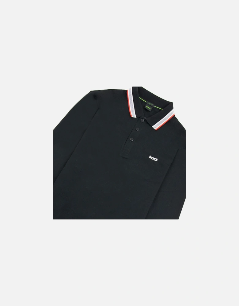 Plisy Regular Fit L/s Polo Black 004