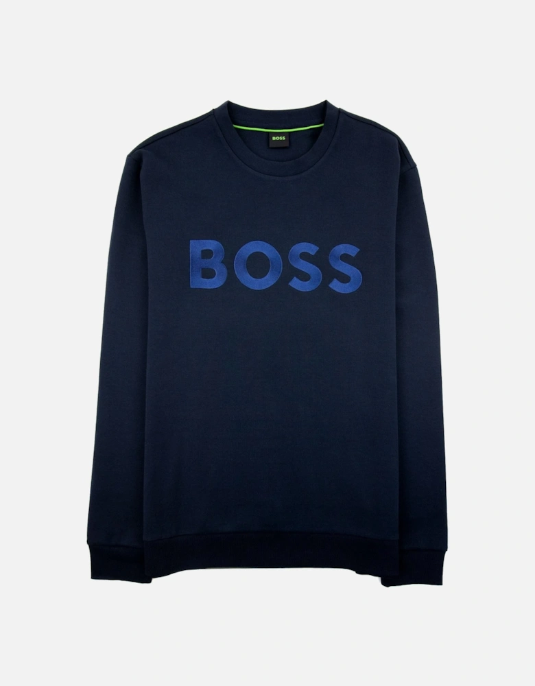 Salbo 1 Contrast Logo Relax Fit Sweatshirt Navy 402