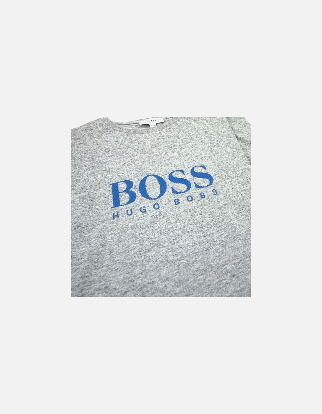 Kids Ls Top Boss Sign Chest Grey Marl