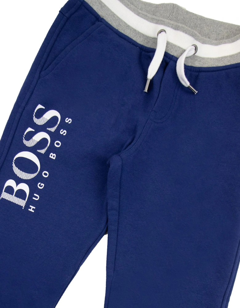 Kids Fleece Bottoms Leg Sign Electric Blue/grey APR4