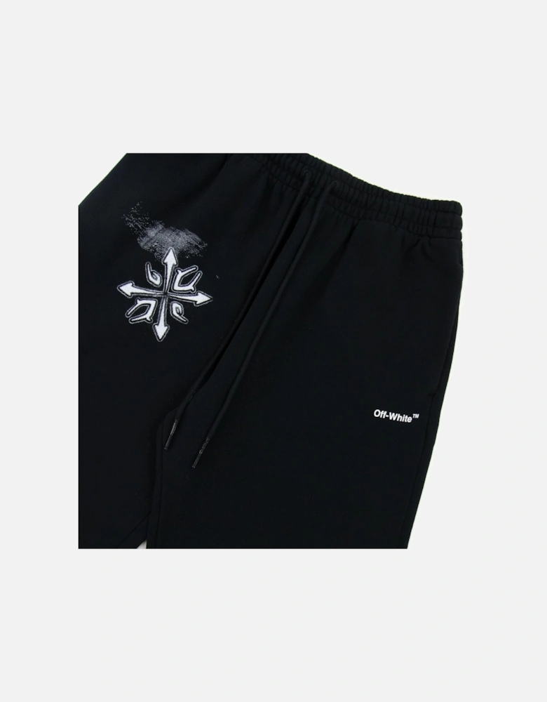 Off White Tribal Type Skate Sweat Shorts Black/white