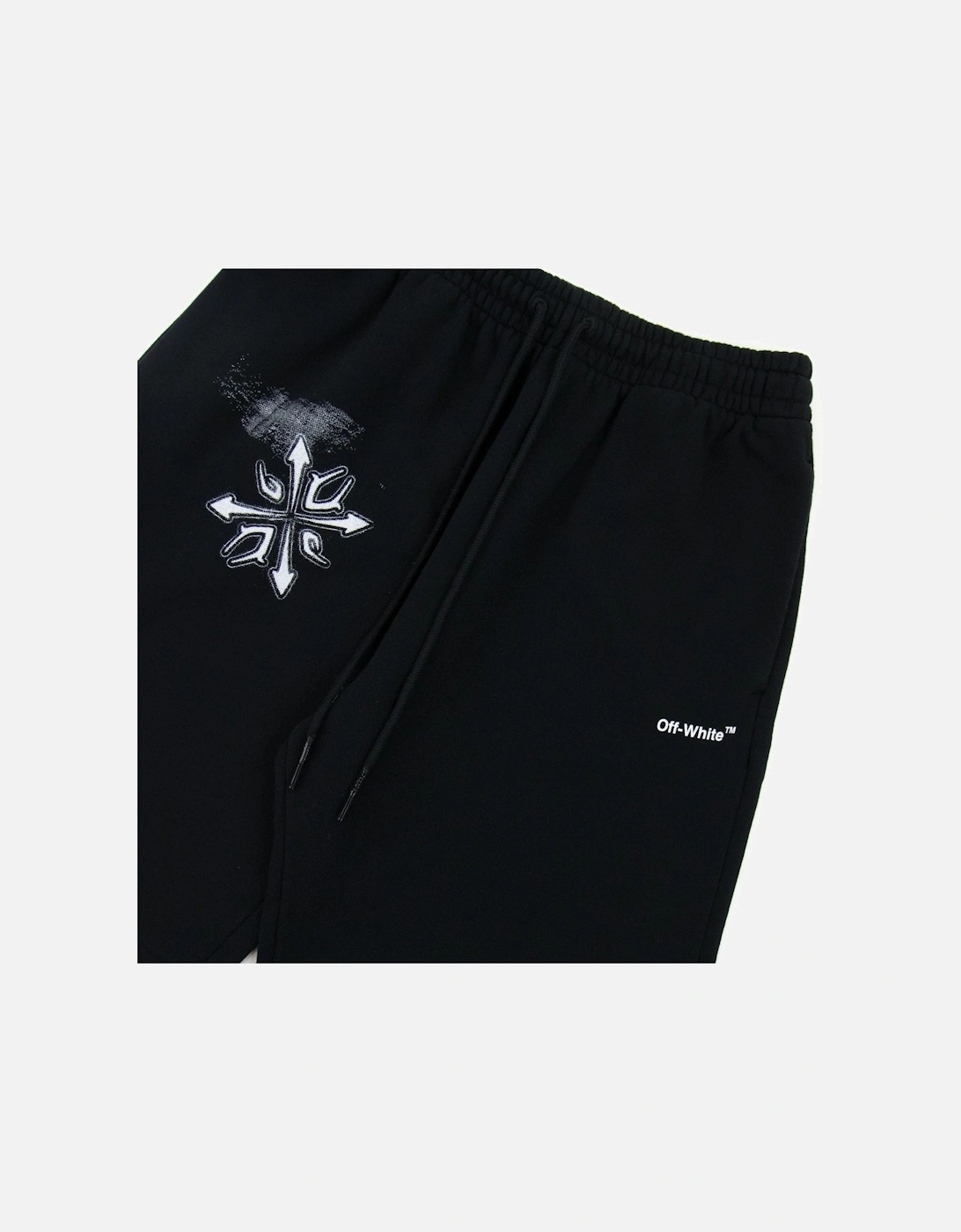 Off White Tribal Type Skate Sweat Shorts Black/white