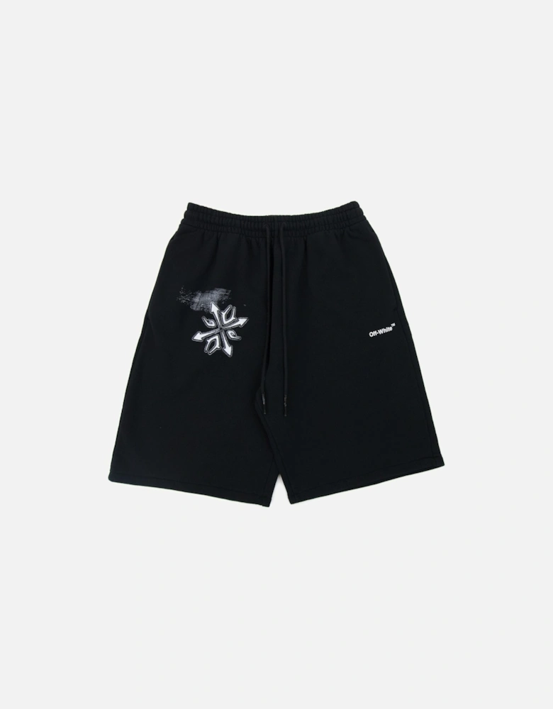 Off White Tribal Type Skate Sweat Shorts Black/white