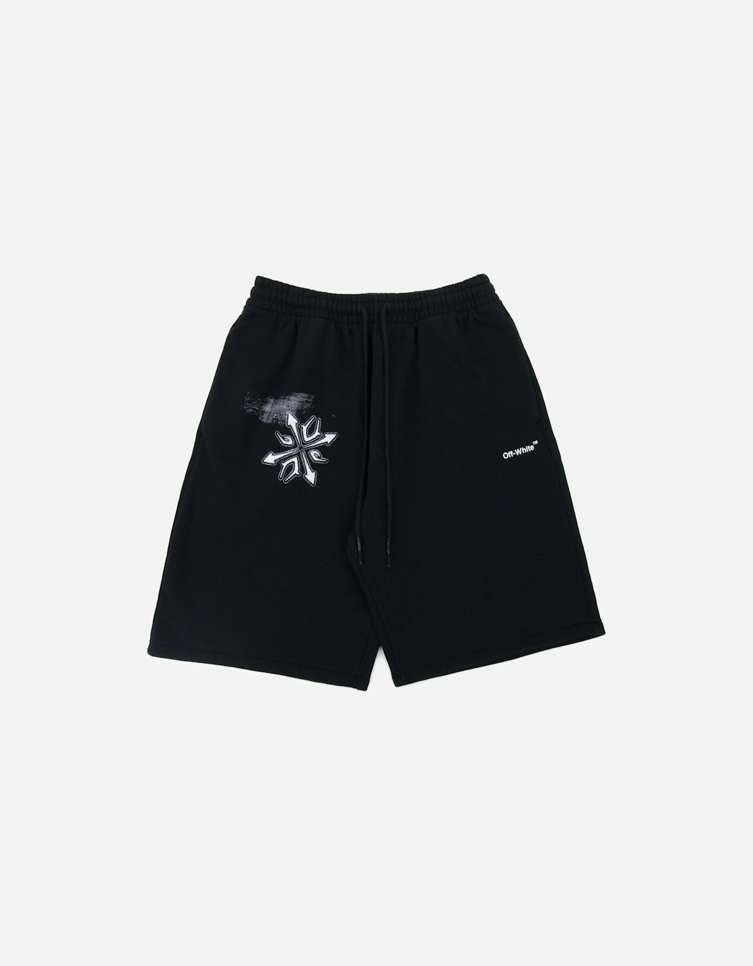 Off White Tribal Type Skate Sweat Shorts Black/white, 6 of 5