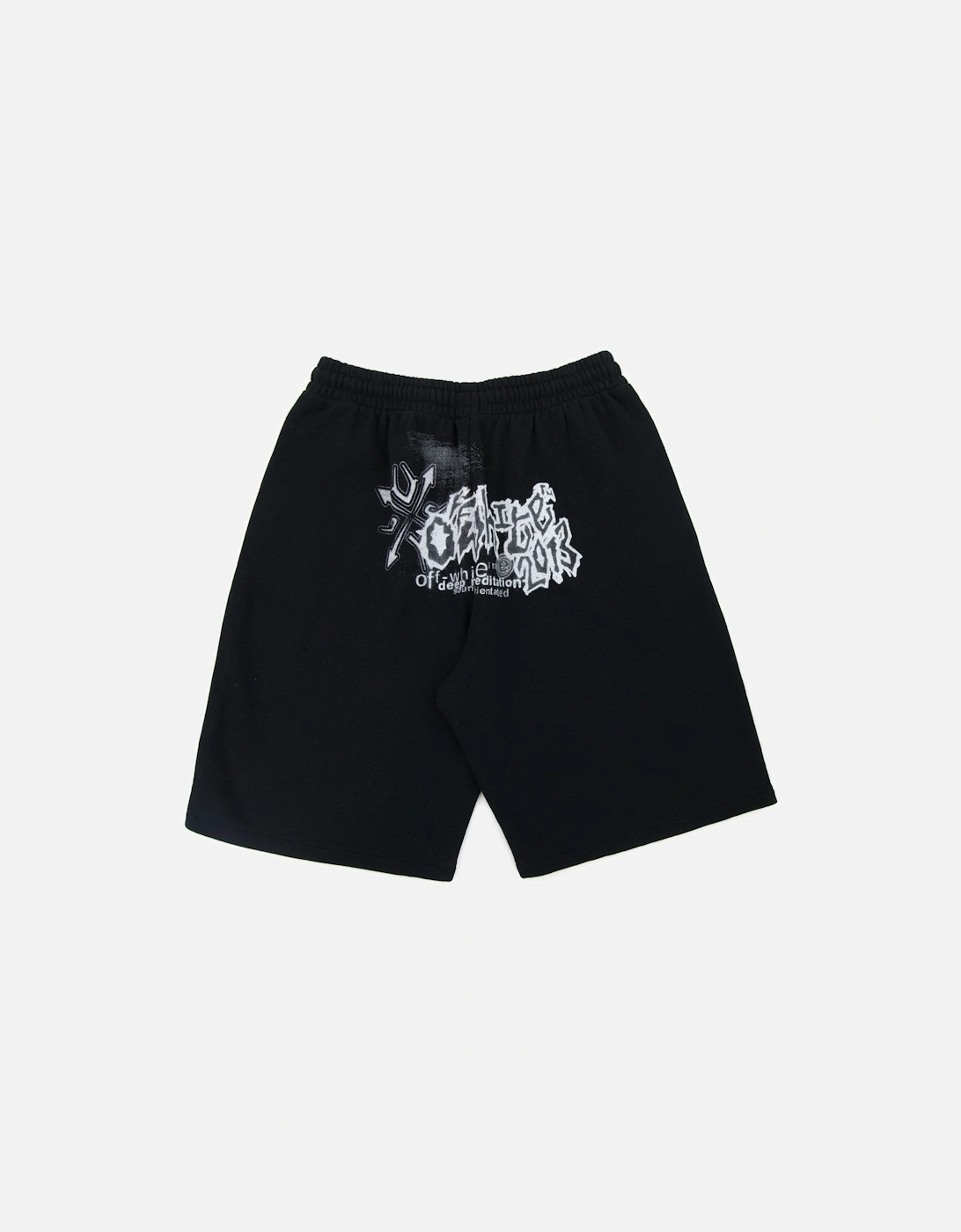 Off White Tribal Type Skate Sweat Shorts Black/white