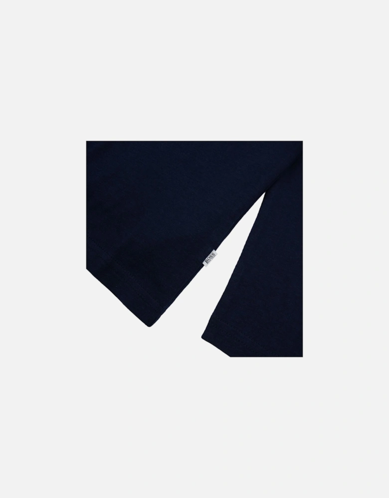 Kids Printed Logo L/s T Shirt Navy