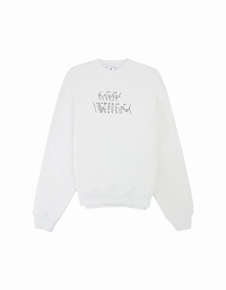 Off White Neen Arrow Skate Crewneck Sweatshirt White/black