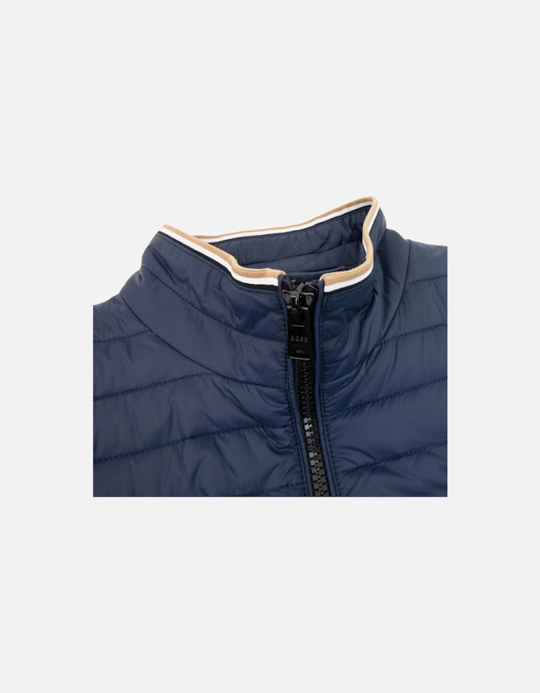 Water-repellent Padded Gilet With 3d Logo Tape Navy