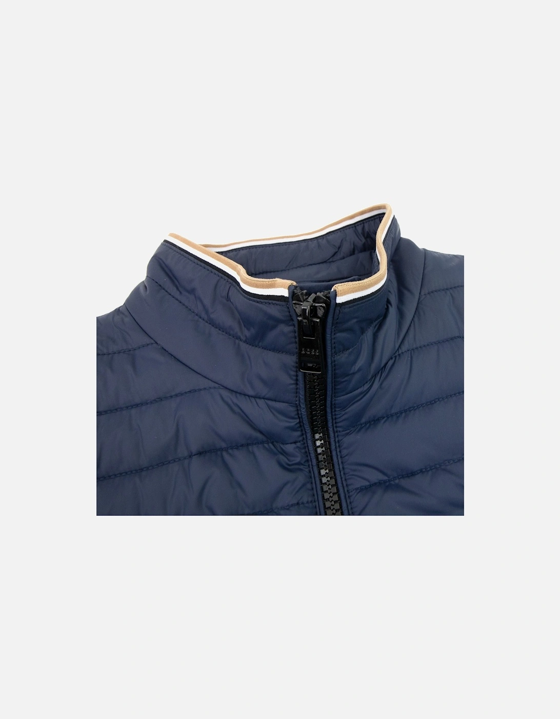 Water-repellent Padded Gilet With 3d Logo Tape Navy