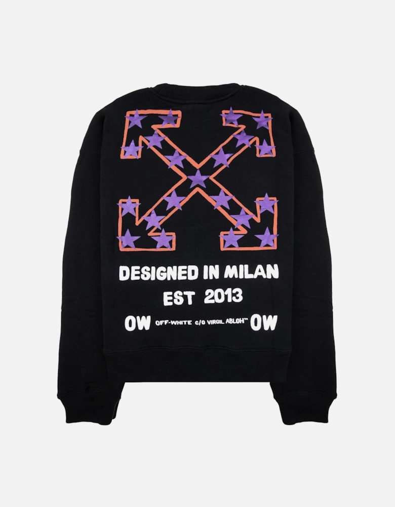 Off White Star Arrow Skate Crewneck Black