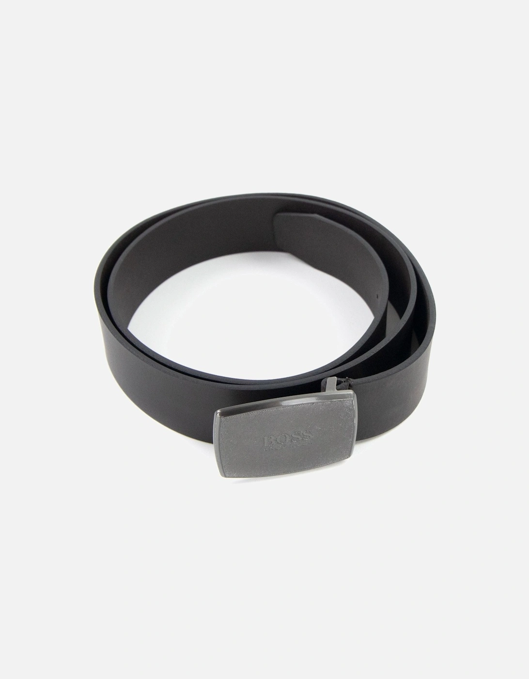 Jensy Structured Plaque Buckle Belt Dark Brown