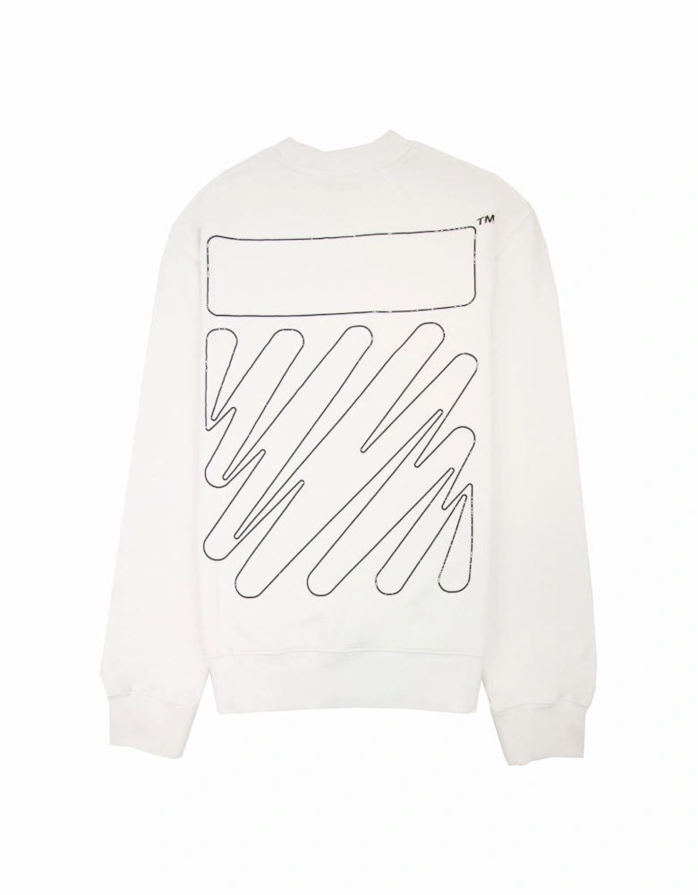 Off White Wave Outline Diag Slim Crewneck White