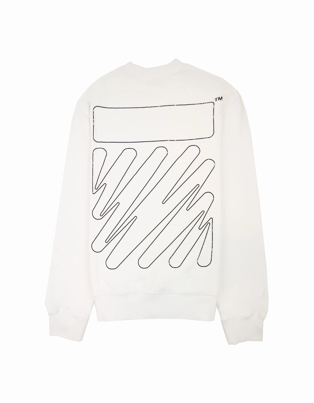 Off White Wave Outline Diag Slim Crewneck White