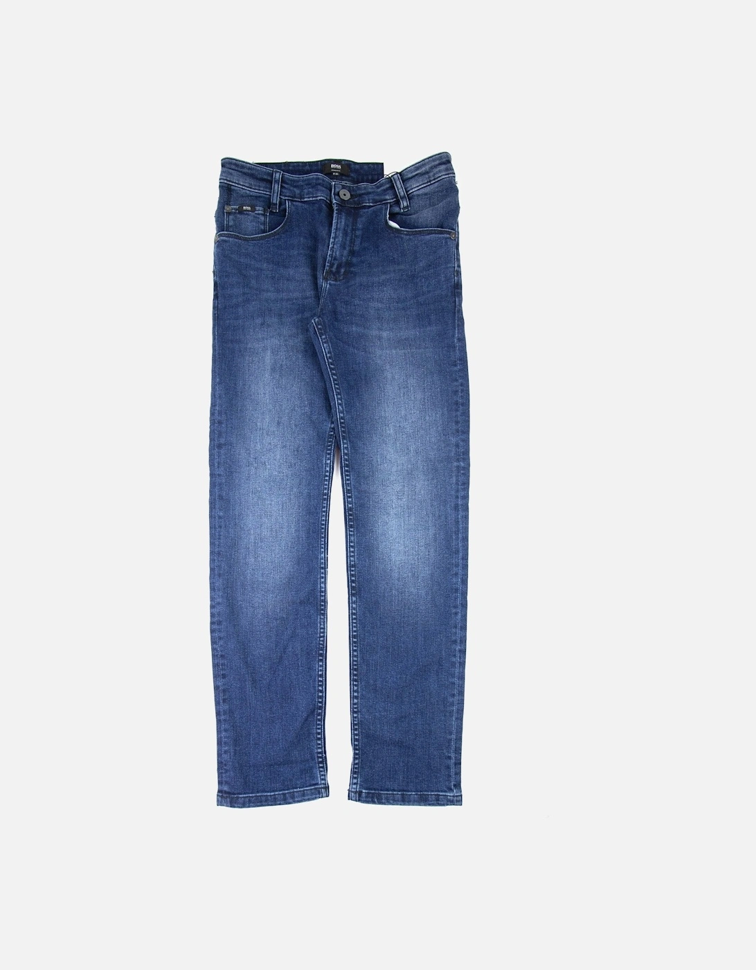 Kids Straight Leg Jeans Stonewash Denim, 3 of 2
