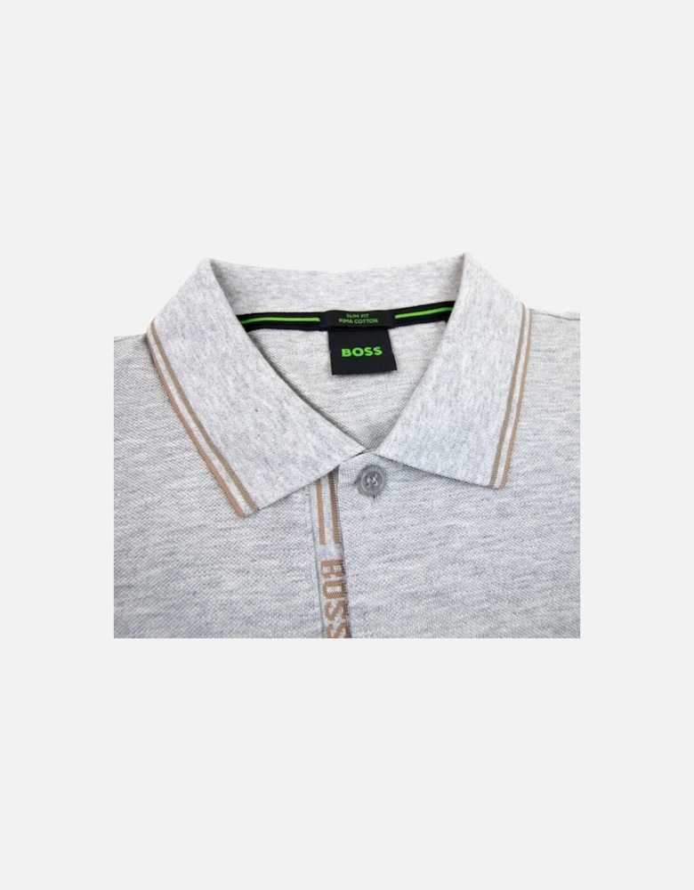 Paule 4 Slim Fit Branded Placket Polo Grey 059