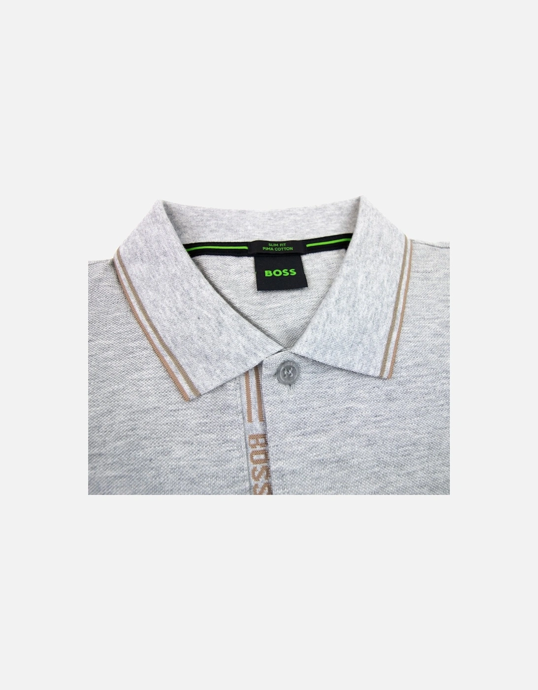 Paule 4 Slim Fit Branded Placket Polo Grey 059