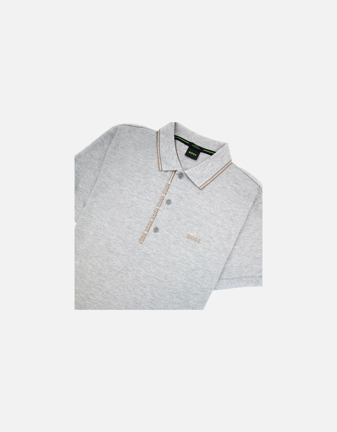 Paule 4 Slim Fit Branded Placket Polo Grey 059