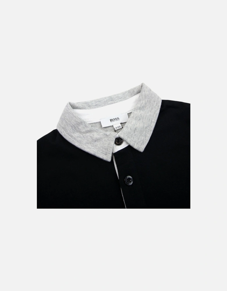 Kids Stripe Logo S/s Polo Black
