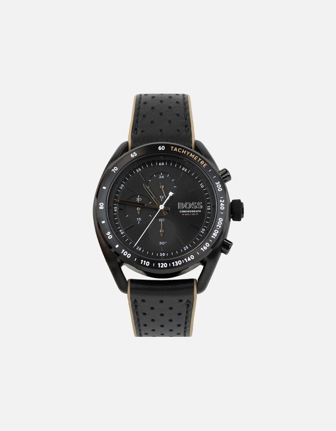Centre Court Black Leather Strap Watch Black, 5 of 4